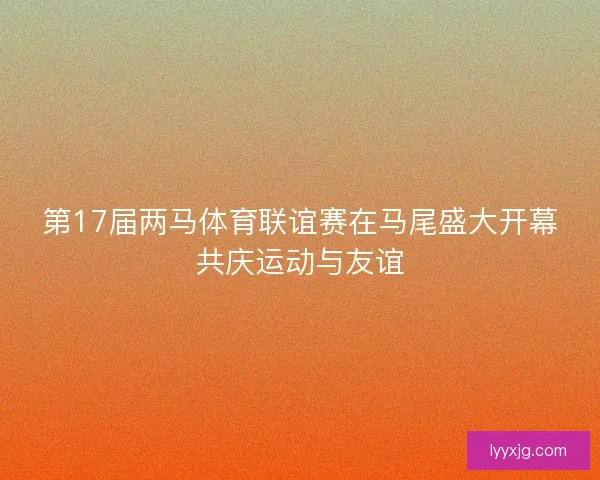 第17届两马体育联谊赛在马尾盛大开幕共庆运动与友谊